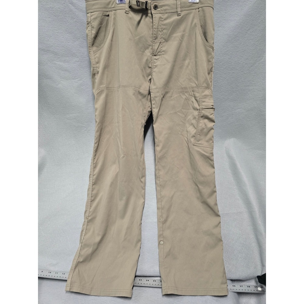 Prana Zion Stretch Hiking Pants Mens XL 32L Khaki Tan Cargo Straight Leg Outdoor